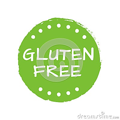 Gluten free icon or label. Natural products hand drawn sign. Vector illustration Vector Illustration